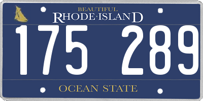 RI license plate 175289