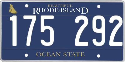 RI license plate 175292