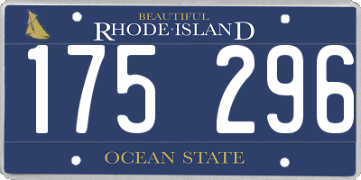 RI license plate 175296