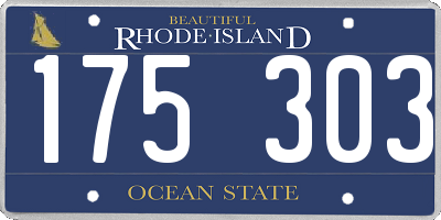RI license plate 175303