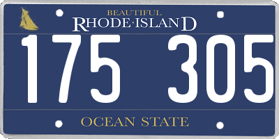 RI license plate 175305