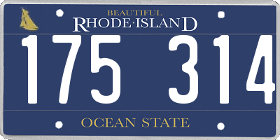 RI license plate 175314