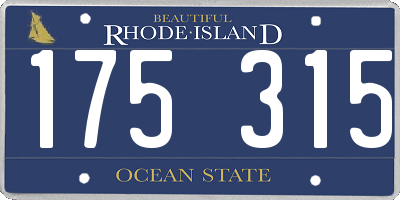 RI license plate 175315