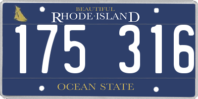 RI license plate 175316