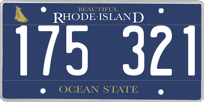RI license plate 175321