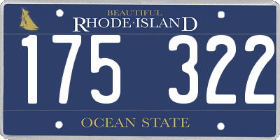 RI license plate 175322