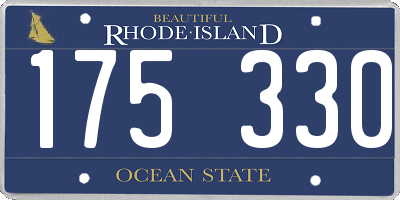 RI license plate 175330