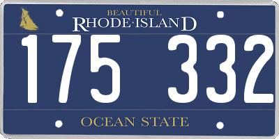 RI license plate 175332