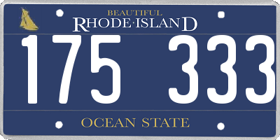 RI license plate 175333