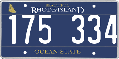 RI license plate 175334