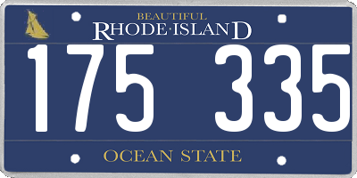 RI license plate 175335