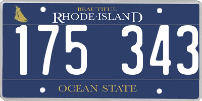 RI license plate 175343