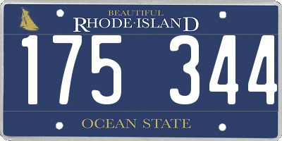 RI license plate 175344