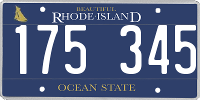 RI license plate 175345