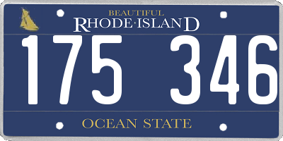 RI license plate 175346