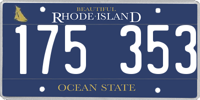 RI license plate 175353
