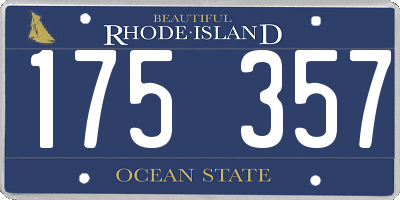 RI license plate 175357