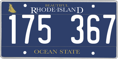RI license plate 175367
