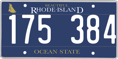 RI license plate 175384