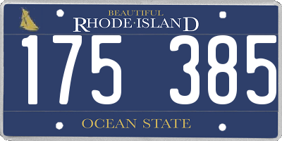 RI license plate 175385