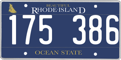 RI license plate 175386