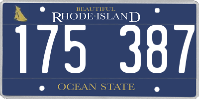 RI license plate 175387