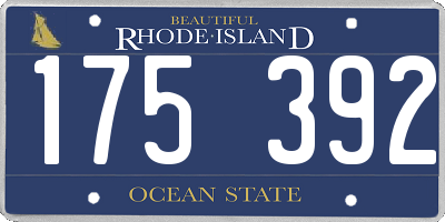 RI license plate 175392
