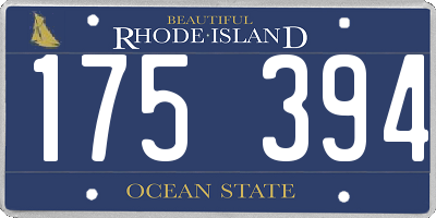 RI license plate 175394