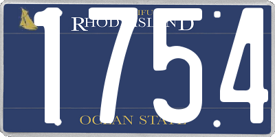 RI license plate 1754