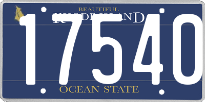 RI license plate 17540