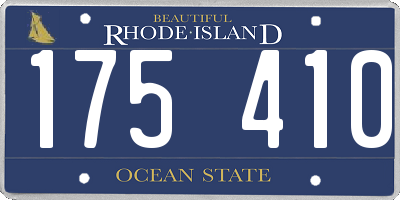RI license plate 175410