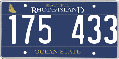 RI license plate 175433
