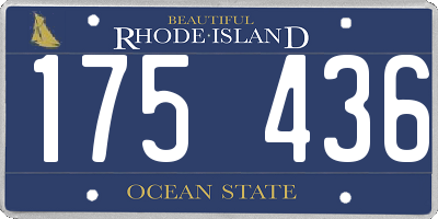 RI license plate 175436