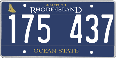 RI license plate 175437