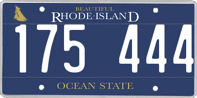 RI license plate 175444