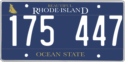 RI license plate 175447