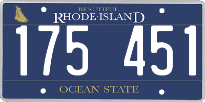 RI license plate 175451