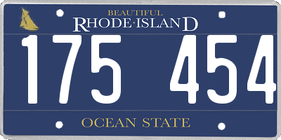 RI license plate 175454