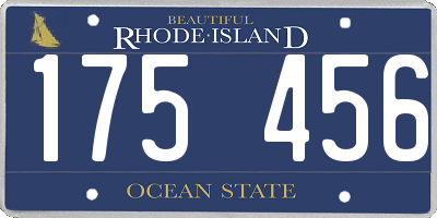 RI license plate 175456