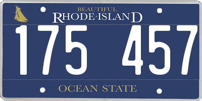 RI license plate 175457