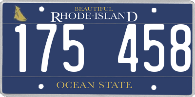 RI license plate 175458