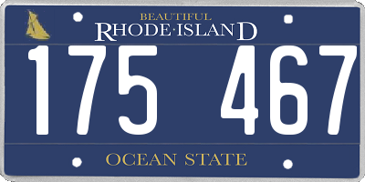 RI license plate 175467