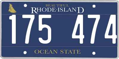 RI license plate 175474