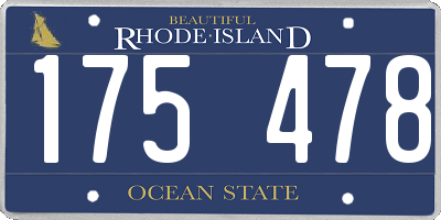 RI license plate 175478