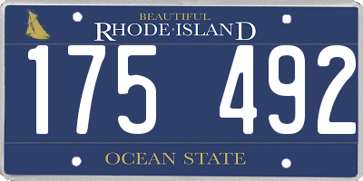 RI license plate 175492