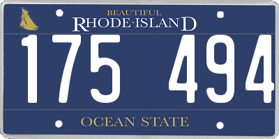 RI license plate 175494