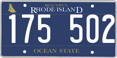 RI license plate 175502