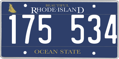 RI license plate 175534
