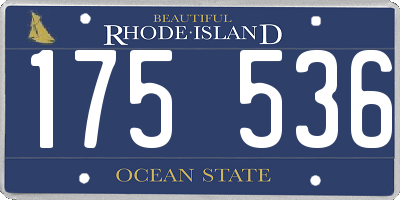 RI license plate 175536