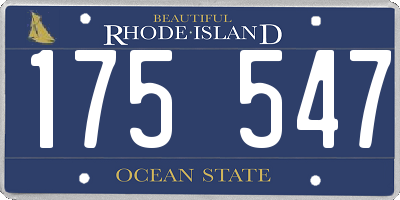 RI license plate 175547